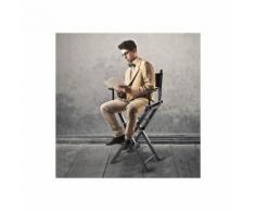 COSTWAY Chaise de Directeurs Haute Pliante Fauteuil Portable Chaise de Réalisateur en Bois Massif