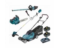 Pack Makita Jardin: tondeuse 36V 43cm DLM432 + coupe herbes DUR187U + taille haie DUH602 +