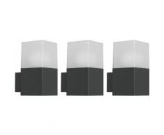 Lot de 3 appliques murales LED éclairage extérieur spots de jardin terrasse balcon lampe anthracite