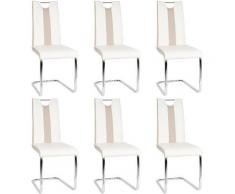 Lot de 6 Chaise de Salle à Manger Chaises de Maison en Forme de L pour Cuisine/Salle à
