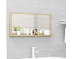Vidaxl - Miroir de salle de bain Chêne sonoma 80x10,5x37 cm Aggloméré