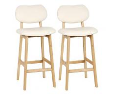 JEOBEST®Tabouret de bar Tabouret de bar en bois avec dos Tabouret Tabouret de comptoir simili cuir