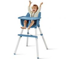 Goplus - Chaise Haute Bébé Réglable, 2 in 1 Chaise Haute Bébé avec Plateau Amovible en 2 Positions,