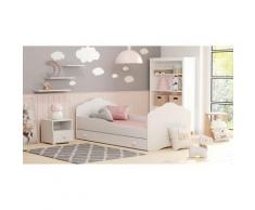 Dmora - Lit simple pour enfants, Lit bébé avec tiroirs, Lit pour chambre et thèse 'nuage', cm