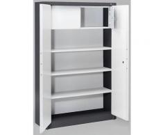 CP Armoire de sécurité - 3 tablettes réglables, 1 casier verrouillable, largeur 1200 mm - gris noir