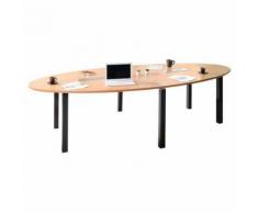 table de réunion city 6 pieds ovale 280x140 chêne/carbone,