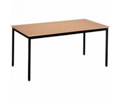 table de reunion 180x80 plateau hetre/p ieds noirs,
