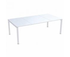 table réunion easy office 220x114cm pied blanc plat. blc/blc,