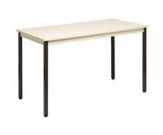 table de reunion 160x80 plateau beige/p ieds bruns,