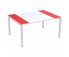 table réunion easy office 150x114 pied blc plateau blc/rouge,