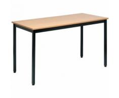 table de reunion 150x75 plateau hetre/p ieds noirs,