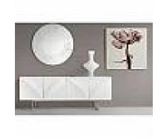 Buffet enfilade laqué blanc 4 portes design HELGA