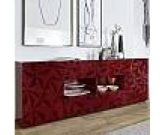 Enfilade design rouge laqué 2 portes 4 tiroirs NINO 3