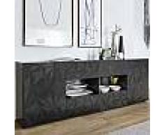 Enfilade gris laqué design 2 portes 4 tiroirs NINO 2