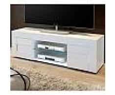 Meuble TV blanc laqué brillant design NEWLAND