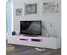 Meuble TV blanc laqué design MARCELLA
