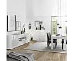 Séjour design blanc laqué enfilade + table 180 NINO