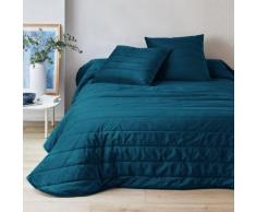 Couvre-lit velours - bleu paon