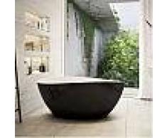 jacuzzi Baignoire îlot ovale ILLUSION Black et White 154x80cm