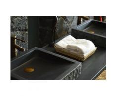 Lavabo Vasque salle de bain en pierre 40-60x40 granit noir BORNEO