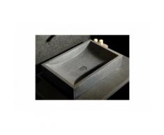 Vasque salle de bain pierre 60x40 granit véritable gris TORRENCE