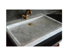 Vasque à poser marbre Carrare véritable 70x50 CALVI WHITE
