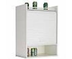 simmob Meuble de Cuisine Blanc 1 Rideau 3 Niches