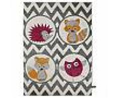 Tapis enfants Fantasia Forest Friends Mauve 120x170 cm - Tapis pour chambre d'enfants/bébé