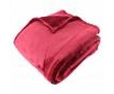 Linnea Couverture polaire microvelours 180x240 cm VELVET Bourgogne Rouge 100% Polyester 320 g/m2 Traitement non-feu 12952