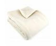 Linnea Couverture polaire 180x220 cm 100% Polyester 350 g/m2 TEDDY Blanc Naturel