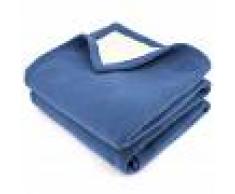 Linnea Couverture polaire luxe 220x240 cm 100% polyester 430 g/m2 NARVIK Bleu Pétrole/Naturel