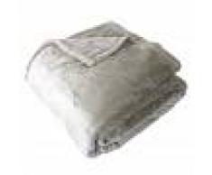 Linnea Couverture polaire microvelours 220x240 cm VELVET Galet Marron 100% Polyester 320 g/m2 Traitement non-feu 12952