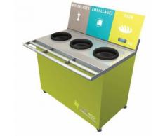 table de tri 3 collecteurs 1 pesée t enfant h. 760 mmvert,