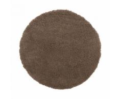 Tapis rond à poils longs taupe - Plusieurs tailles