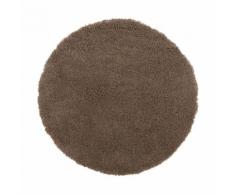 Tapis rond à poils longs taupe - Plusieurs tailles