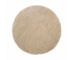Tapis rond à poils longs écru - Plusieurs tailles
