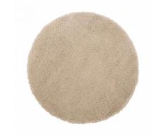 Tapis rond à poils longs écru - Plusieurs tailles