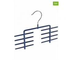 Wenko Lot de 2 : cintres porte-cravates "James" - bleu - 24,5 x 20 x 0,6 cm - 24% | taille unique | Portes manteaux
