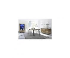 Salle à manger complète planches bois/métal - palerme - l 165 x l 88 x h 78 - neuf