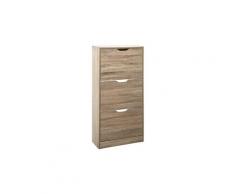 Armoire à chaussures bois 3 tiroirs naturel