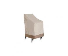 Housse de protection chaises de jardin empilables bâche étanche 70l x 90l x 115h cm oxford haute densité 600d beige café