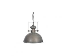 Lampe suspension industrielle "chaine" 123cm gris