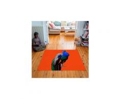 Tapis carré velours antidérapant imprimé animaux kelly - 135 x 135 cm