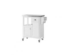 Sobuy® fkw37-w desserte sur roulettes meuble chariot de cuisine de service roulant