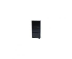 Shoebox meuble a chaussures - métal noir - 3 portes - l 51 cm
