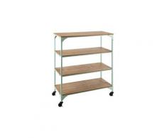 Etagère 4 niveaux à roulettes "sacla" 101cm vert