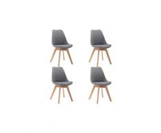 Icaverne - chaises de cuisine et de salle à manger stylé chaises de salle à manger 4 pcs gris clair tissu
