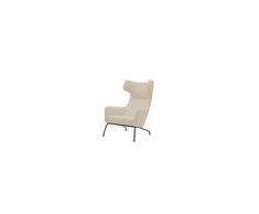Fauteuil havana à oreilles en tissu taupe clair softline