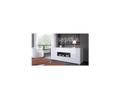 Icaverne meuble tv - meuble hi-fi star meuble tv haut contemporain blanc brillant et gris anthracite - l 160 cm