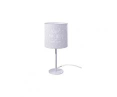 Lampe à poser grise pour enfant en métal et polyester - dim : d 13 x h 25 cm - pegane -